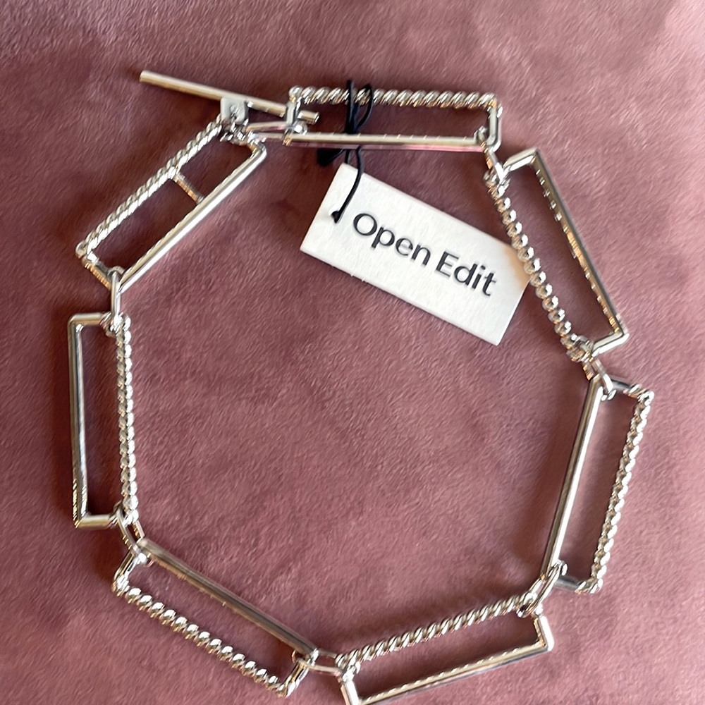 Open Edit Silver Necklace NWT